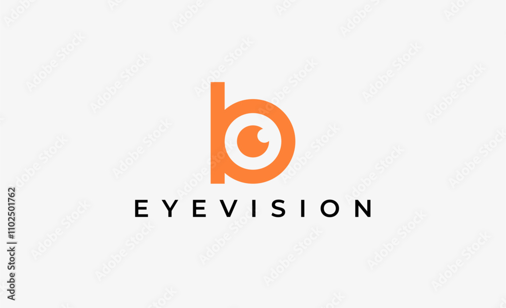 Logo Letter B and Eye Vision. Digital, visual with modern and minimalist concept. Editable file. Logo Letter B and Eye Vision. Digital, visual with modern and minimalist concept. Editable file.