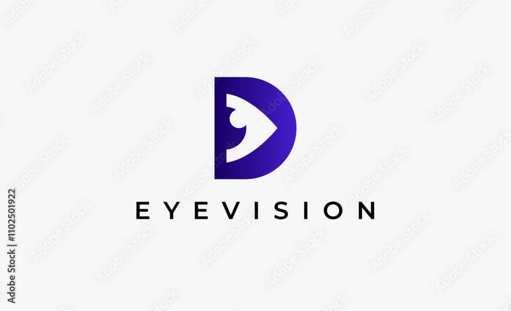 Logo Letter D and Eye Vision. Digital, visual with modern and minimalist concept. Editable file. Logo Letter D and Eye Vision. Digital, visual with modern and minimalist concept. Editable file.
