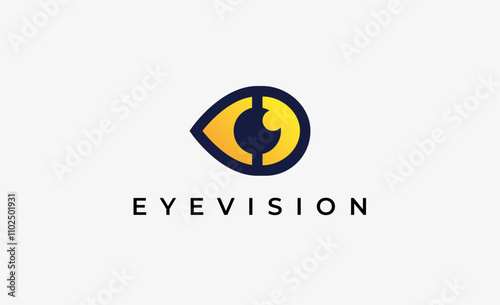Logo Letter D and Eye Vision. Digital, visual with modern and minimalist concept. Editable file.