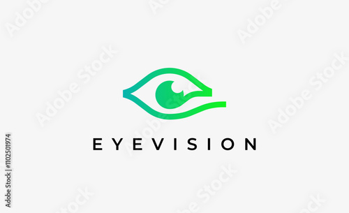 Logo Letter E and Eye Vision. Digital, visual with modern and minimalist concept. Editable file.