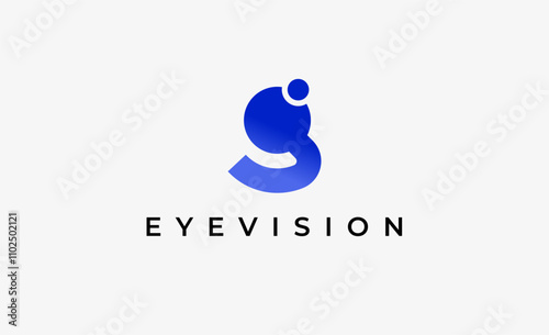 Logo Letter G and Eye Vision. Digital, visual with modern and minimalist concept. Editable file.