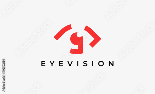 Logo Letter G and Eye Vision. Digital, visual with modern and minimalist concept. Editable file.