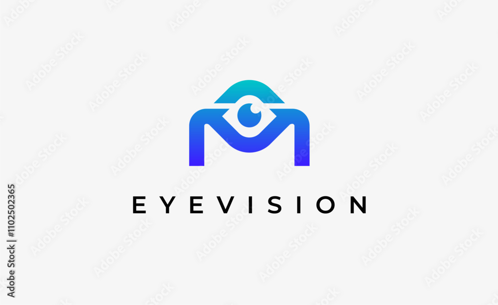 Logo Letter M and Eye Vision. Digital, visual with modern and minimalist concept. Editable file. Logo Letter M and Eye Vision. Digital, visual with modern and minimalist concept. Editable file.