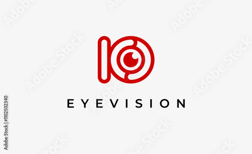 Logo Letter K and Eye Vision. Digital, visual with modern and minimalist concept. Editable file.