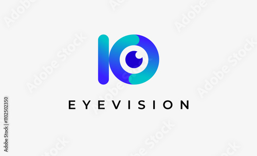 Logo Letter K and Eye Vision. Digital, visual with modern and minimalist concept. Editable file.
