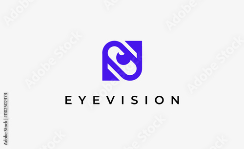Logo Letter N and Eye Vision. Digital, visual with modern and minimalist concept. Editable file.