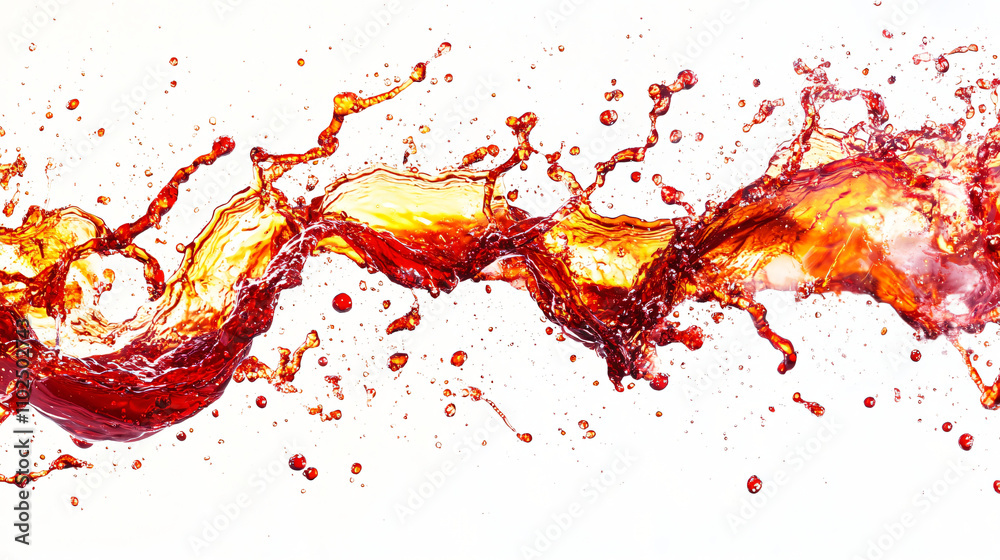 Red Liquid Splashes: Juice and Wine Textures on Transparent Background Red Liquid Splashes: Juice and Wine Textures on Transparent Background