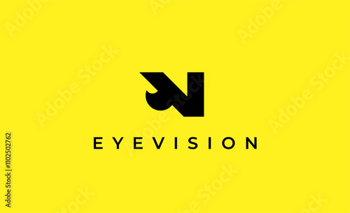 Logo Letter V and Eye Vision. Digital, visual with modern and minimalist concept. Editable file.