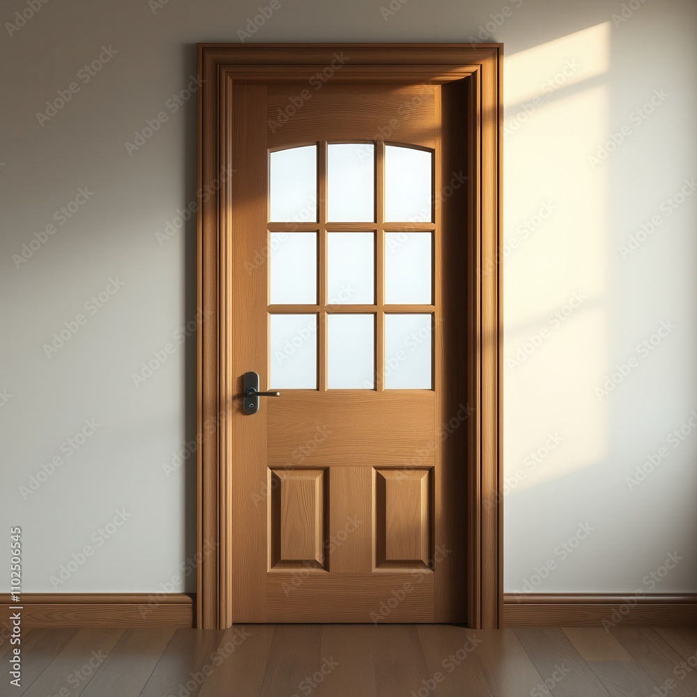 Modern Wooden Interior Doors with Glass Panes, white wooden door, modern design Modern Wooden Interior Doors with Glass Panes, white wooden door, modern design