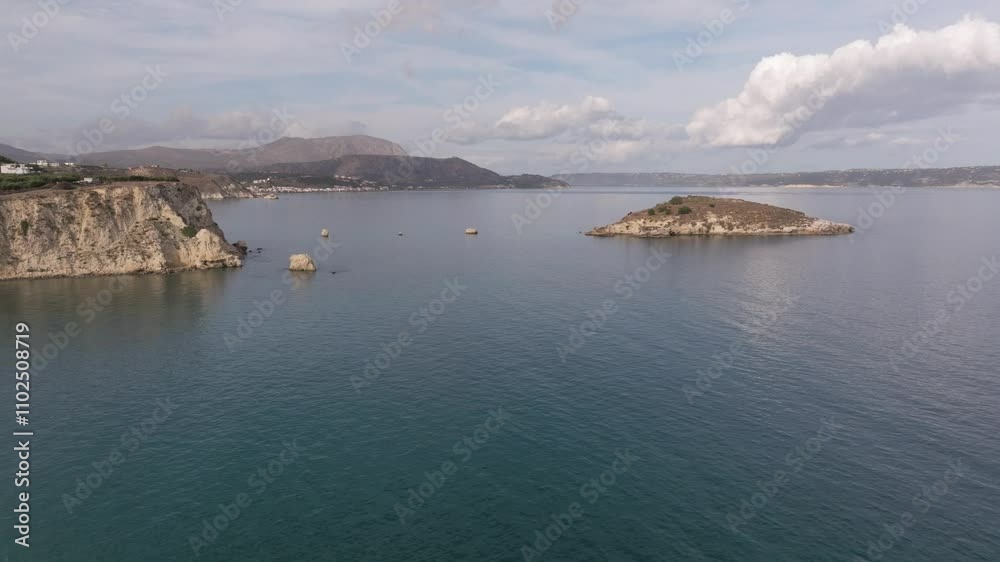 Aerial drone shot.View of famous beach in the summer, Crete, Greece. Famous beach with river and palm trees in Libyan sea. Tropical island, Panoramic view, Most beautiful beaches of Crete island Aerial drone shot.View of famous beach in the summer, Crete, Greece. Famous beach with river and palm trees in Libyan sea. Tropical island, Panoramic view, Most beautiful beaches of Crete island