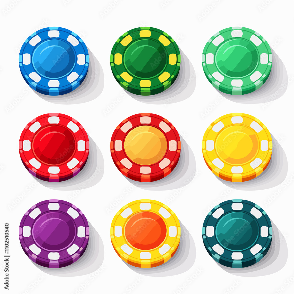 Vibrant Poker Chips Arrangement Vibrant Poker Chips Arrangement