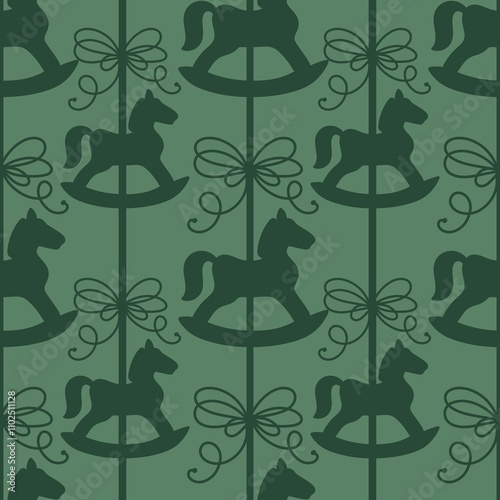 Christmas animals seamless horse pattern for wrapping paper and fabrics photo