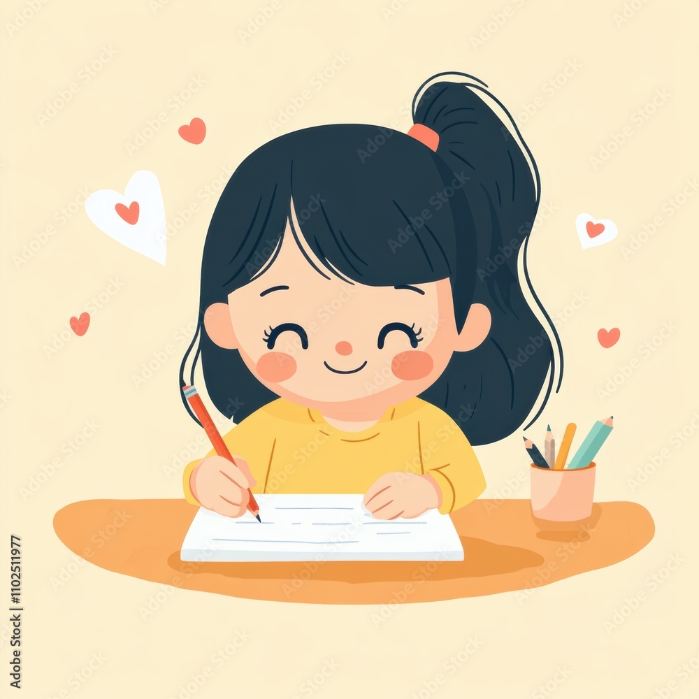 Cozy Learning Experience with Pencil and Soft Tones Cozy Learning Experience with Pencil and Soft Tones