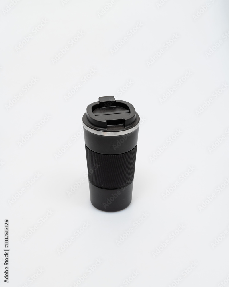 black thermal glass on a white background black thermal glass on a white background