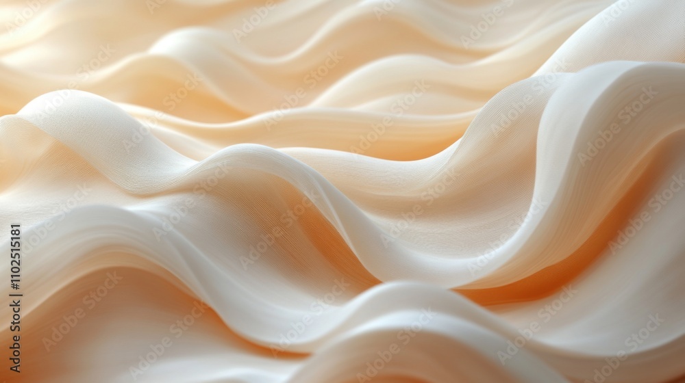 Close up of a white fabric with waves Close up of a white fabric with waves