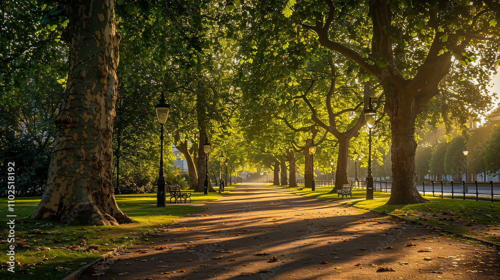 Naklejka premium green park view