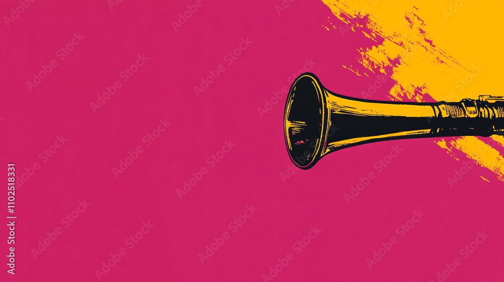 A vibrant illustration of a trumpet with colorful abstract background elements, conveying a sense of music and creativity. A vibrant illustration of a trumpet with colorful abstract background elements, conveying a sense of music and creativity.