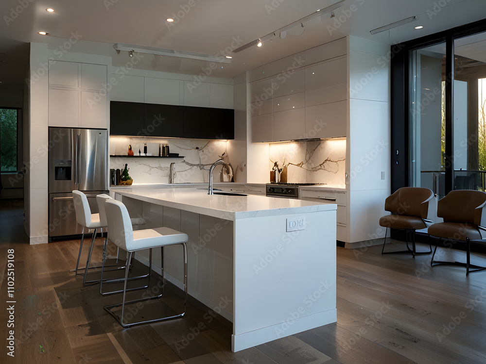 Modern White Kitchen in a Luxury Estate Home Modern White Kitchen in a Luxury Estate Home