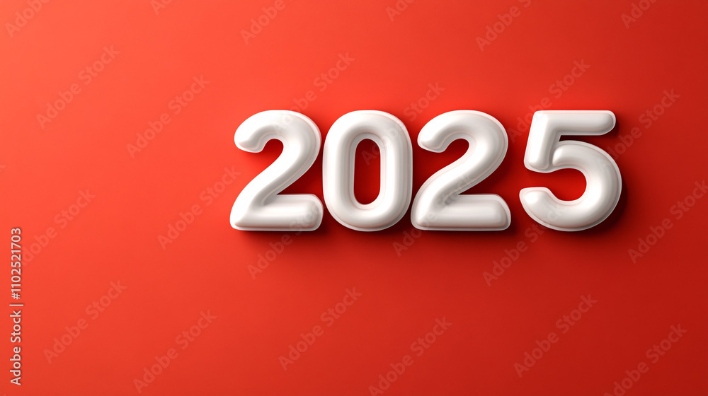 A bright red background features the bold, white numbers 