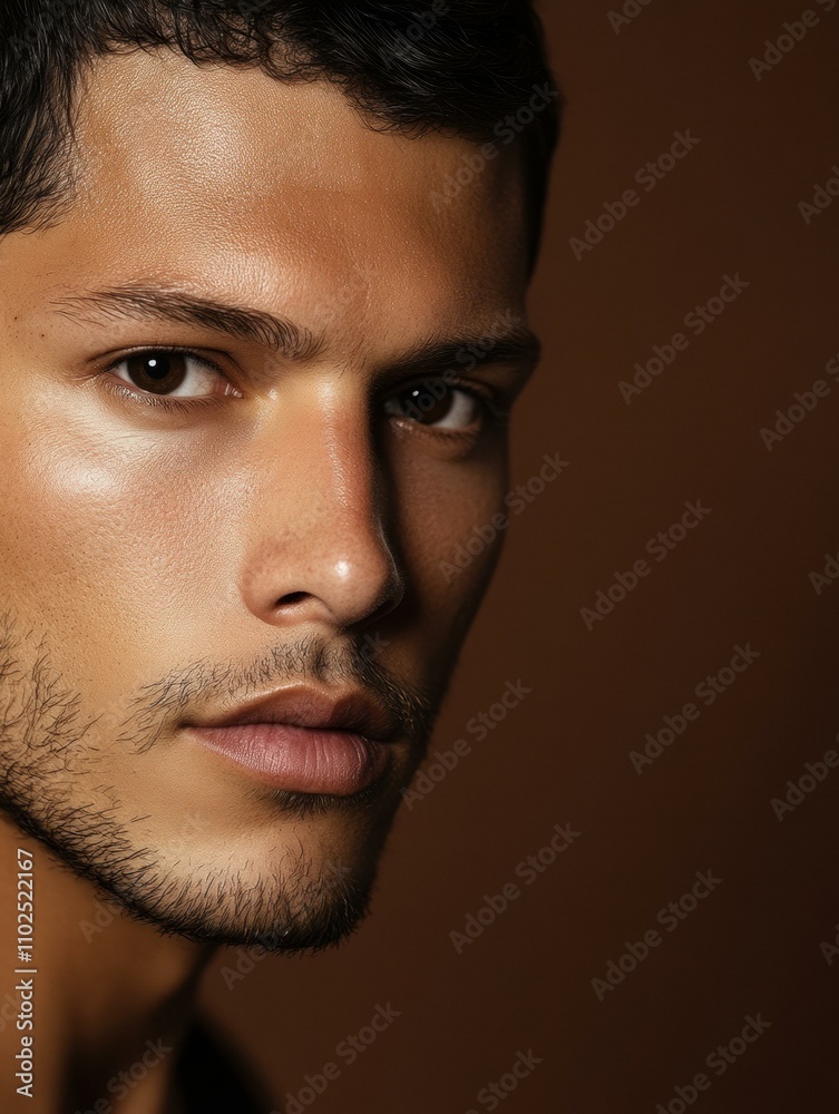 Obraz premium Close-up portrait of a man. AI.