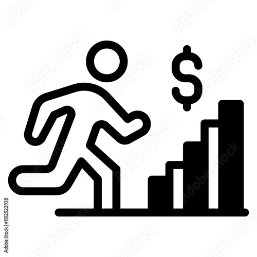 businessman run icon