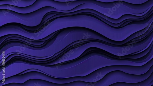 Abstract purple wavy layered background texture.