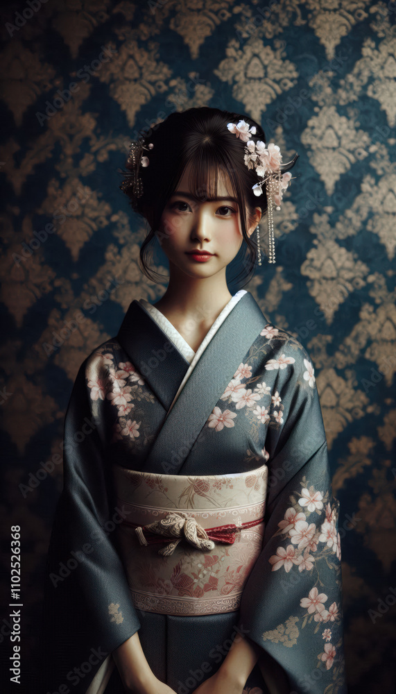 着物を着た女性 着物を着た女性