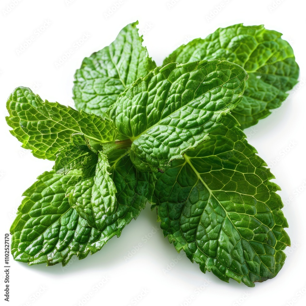 Fresh mint leaves isolated on white background. Fresh mint leaves isolated on white background.