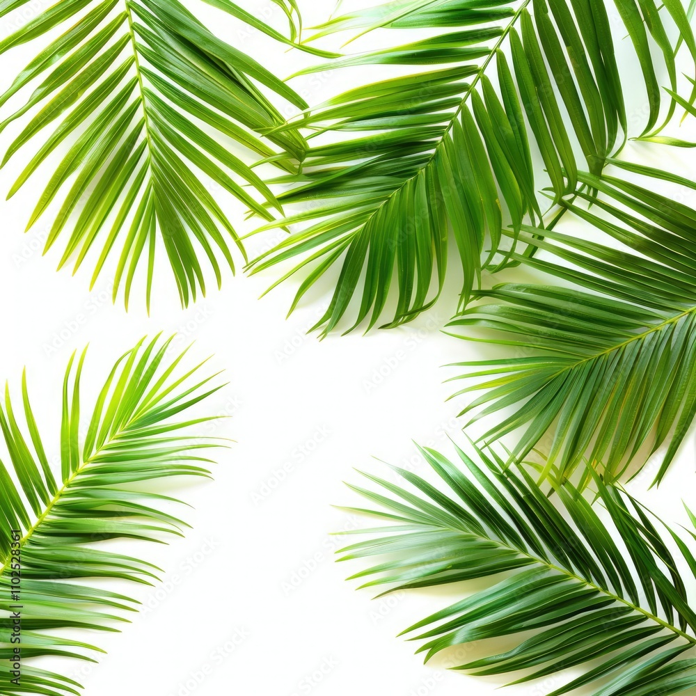 Green palm leaves isolated Green palm leaves isolated