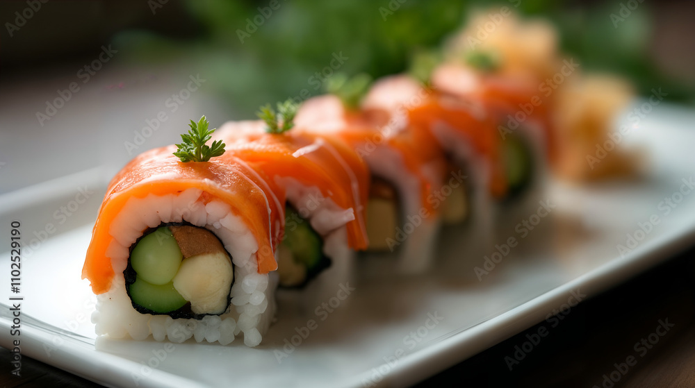 Artful Overhead Sushi Presentation Artful Overhead Sushi Presentation