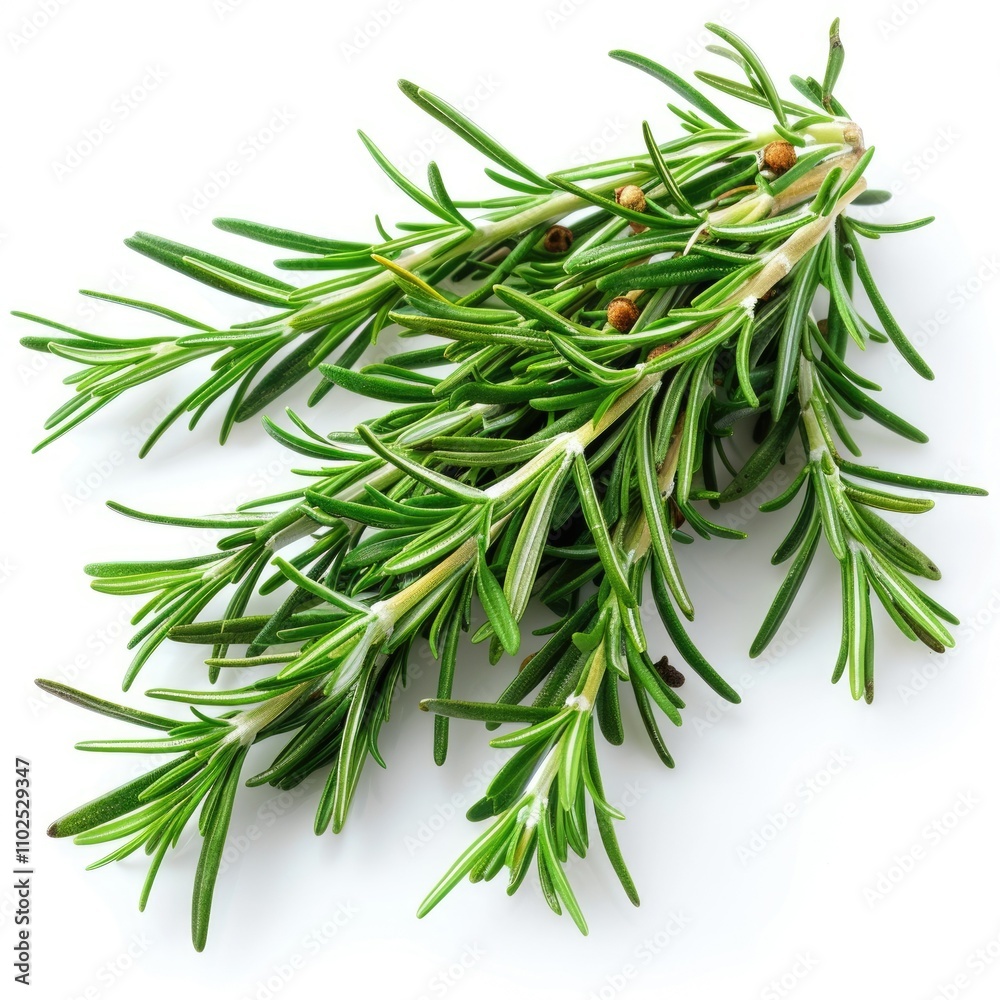 Rosemary herb leaves isolated on white background. Rosemary herb leaves isolated on white background.