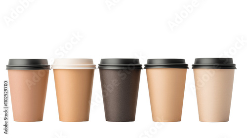 Wallpaper Mural Set of Disposable Coffee Cups on Transparent Background Torontodigital.ca