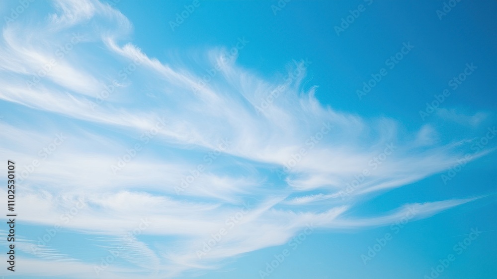 A bright blue sky with a few large white clouds in the foreground, creating depth and dimensionality, , clear weather A bright blue sky with a few large white clouds in the foreground, creating depth and dimensionality, , clear weather