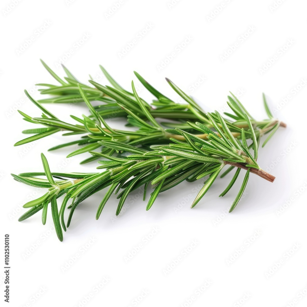 Sweet rosemary leaves isolated on white background Sweet rosemary leaves isolated on white background