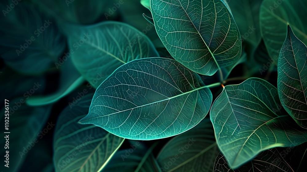 Vibrant Green Leaf Veins Close-up Vibrant Green Leaf Veins Close-up