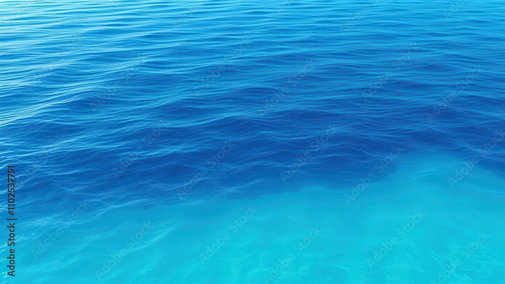 Tranquil seascape with rippling water transitioning from deep blue to turquoise, ocean, sea, turquoise Tranquil seascape with rippling water transitioning from deep blue to turquoise, ocean, sea, turquoise