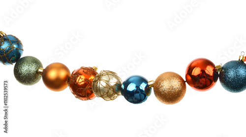 Christmas Garland with Baubles Isolated,png photo