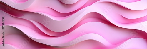 Mesmerizing abstract background featuring undulating waves of pink and white hues, creating a soft and dreamy visual texture perfect for design projects.