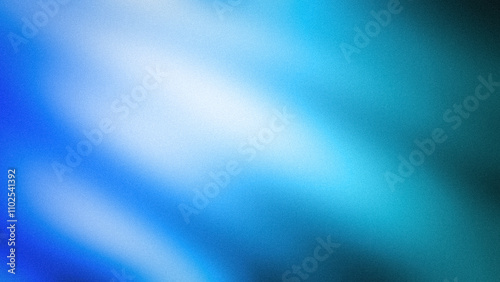 Abstract gradient with smooth transitions of vibrant blue, cyan, and white hues, enhanced by a grainy texture, perfect for dynamic wallpapers and banners