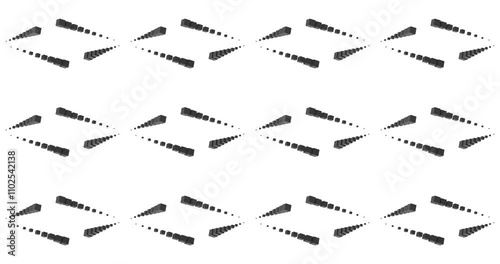Abstract looped geometric animated black bkky background of cubes in the form of a cross