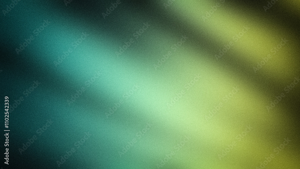 Fototapeta premium A vibrant gradient featuring deep teal and soft yellow tones, seamlessly blending with a grainy texture for modern backdrops and wallpapers