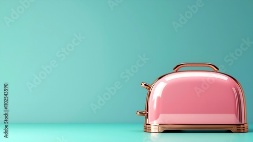 Pink Toaster on Teal Background photo