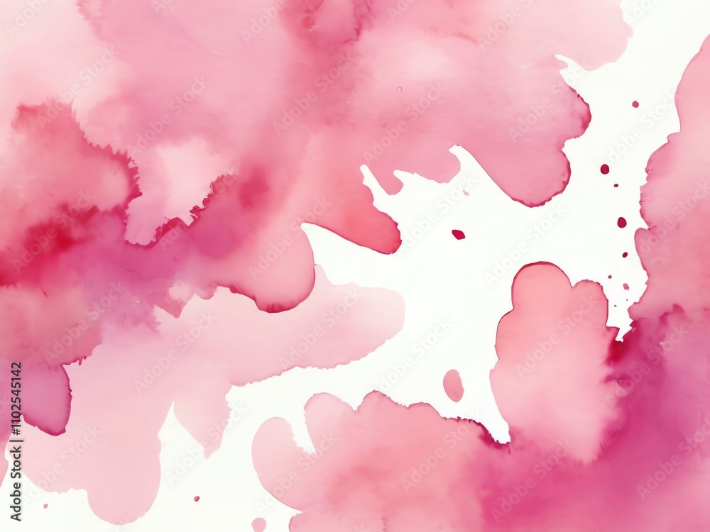 Abstract Pink Watercolor Splashes: A Serene Artistic Composition Abstract Pink Watercolor Splashes: A Serene Artistic Composition