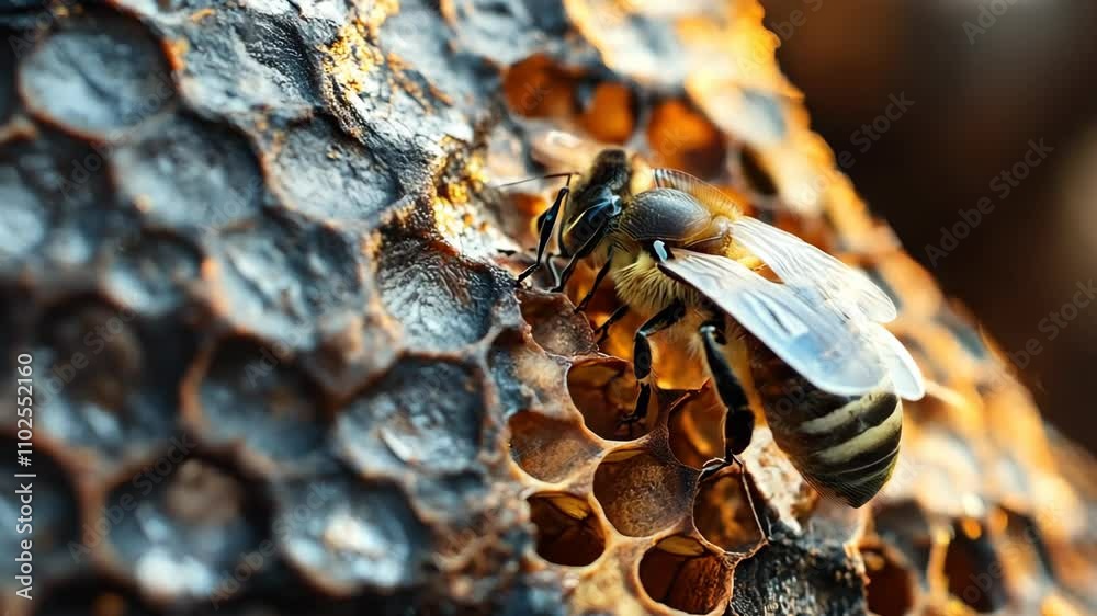 Malaysian melipona bee hive macro 4K Video