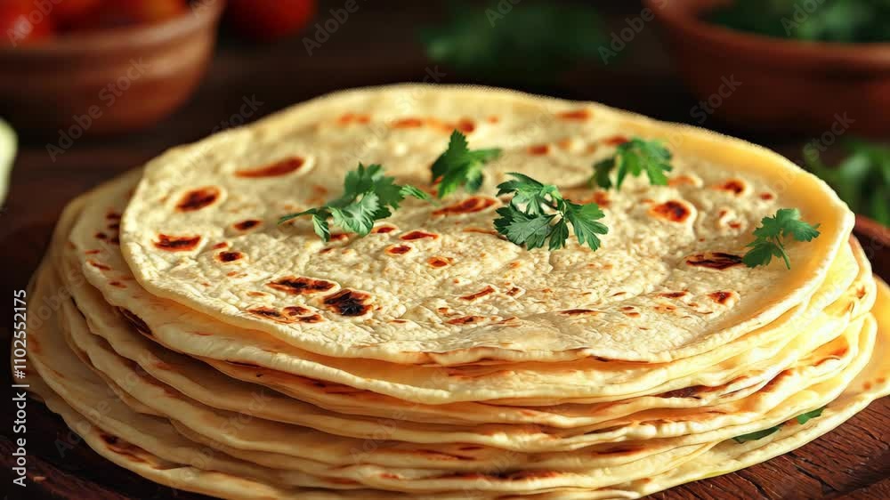 A tortilla, a staple of Mexican cuisine, as a tasty snack, fresh and traditional food, perfect for a fast and delicious meal at a restaurant 4K Video A tortilla, a staple of Mexican cuisine, as a tasty snack, fresh and traditional food, perfect for a fast and delicious meal at a restaurant 4K Video