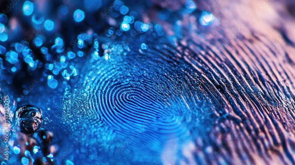 A close-up of a fingerprint illuminated with blue light, showcasing intricate patterns. A close-up of a fingerprint illuminated with blue light, showcasing intricate patterns.