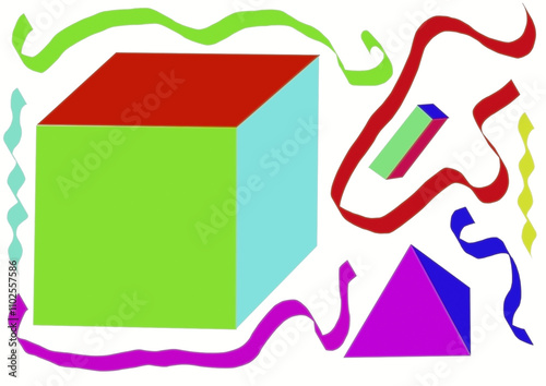 Cuadrado mas triangulo con tiras