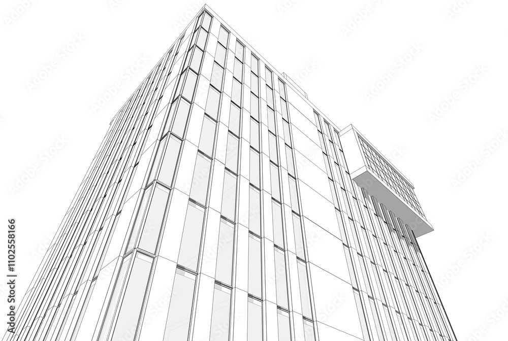 Fototapeta premium Abstract architectural background 3d illustration