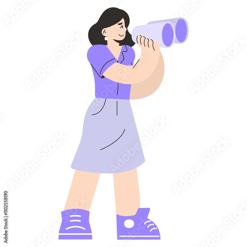 Young Businesswoman. Flat Vector Illustration