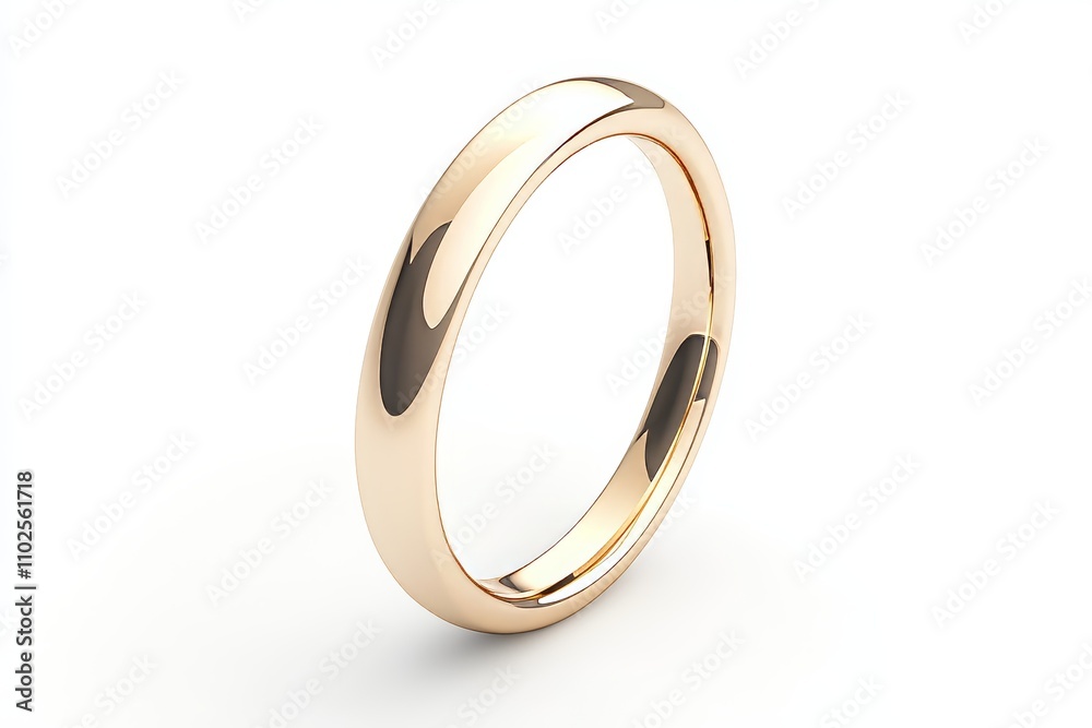 A gold banded ring with a shiny surface